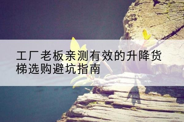 青龙升降货梯怎么选-工厂老板亲测有效的升降货梯选购避坑指南